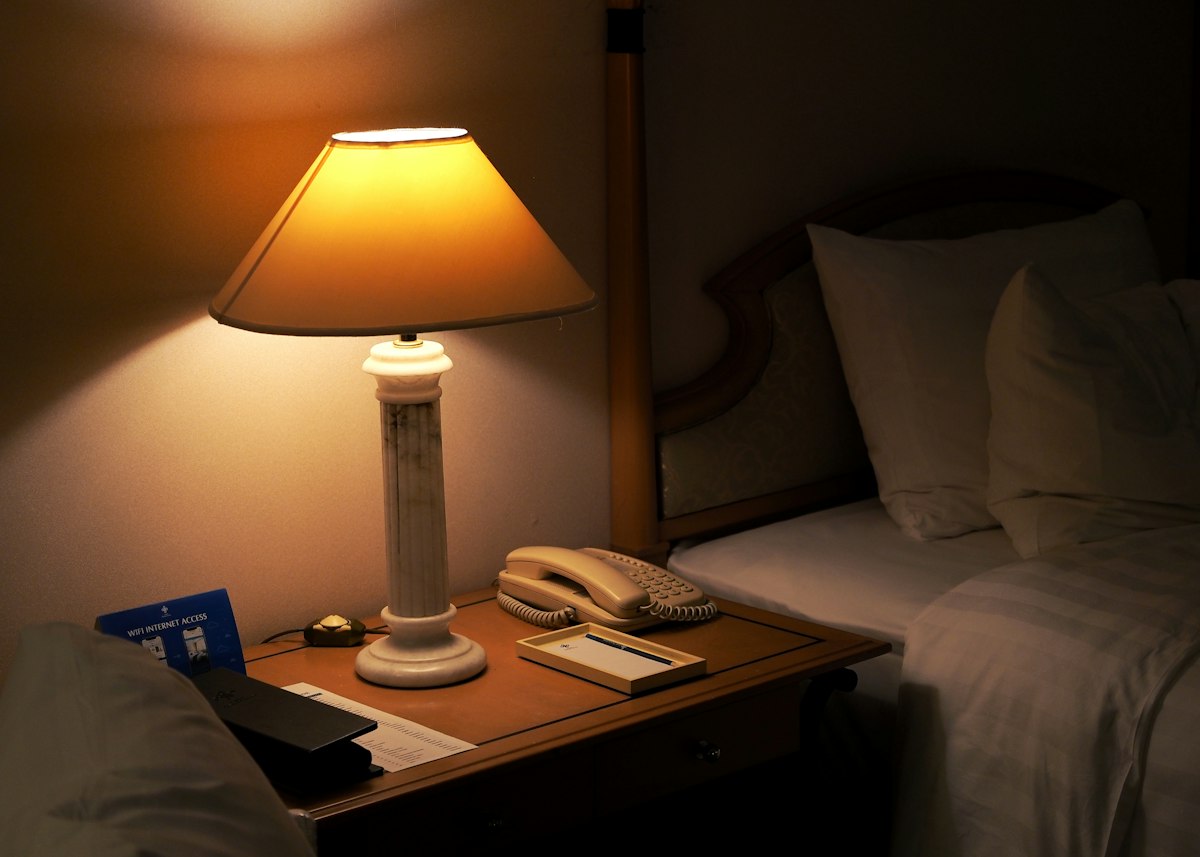 Lamp on a night stand