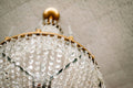Gold Cage Chandelier with Crystal Drops – Jhumar for Living Room & Foyer (placeholder photo 1)