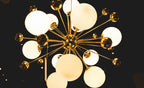 Glass Petal Flower LED Chandelier – Gold Ring Jhumar for Living Room (placeholder photo 3)