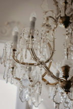 3-Tier LED Crystal Ring LED Chandelier – Gold Rectangular Brass Jhumar for Hall (placeholder photo 1)