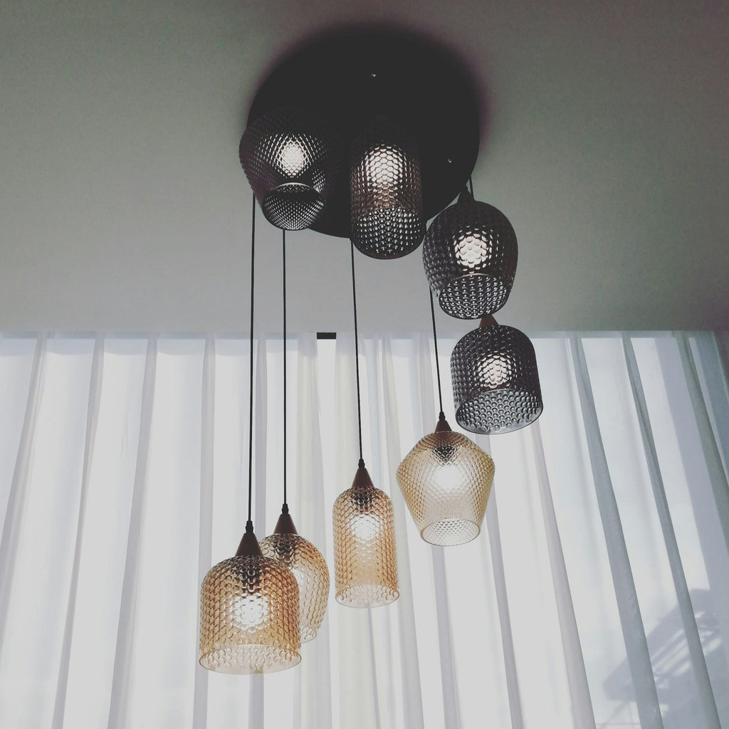Diamond-Cut LED Lantern Cluster Hanging Light - Staircase Chandelier (placeholder photo 3)
