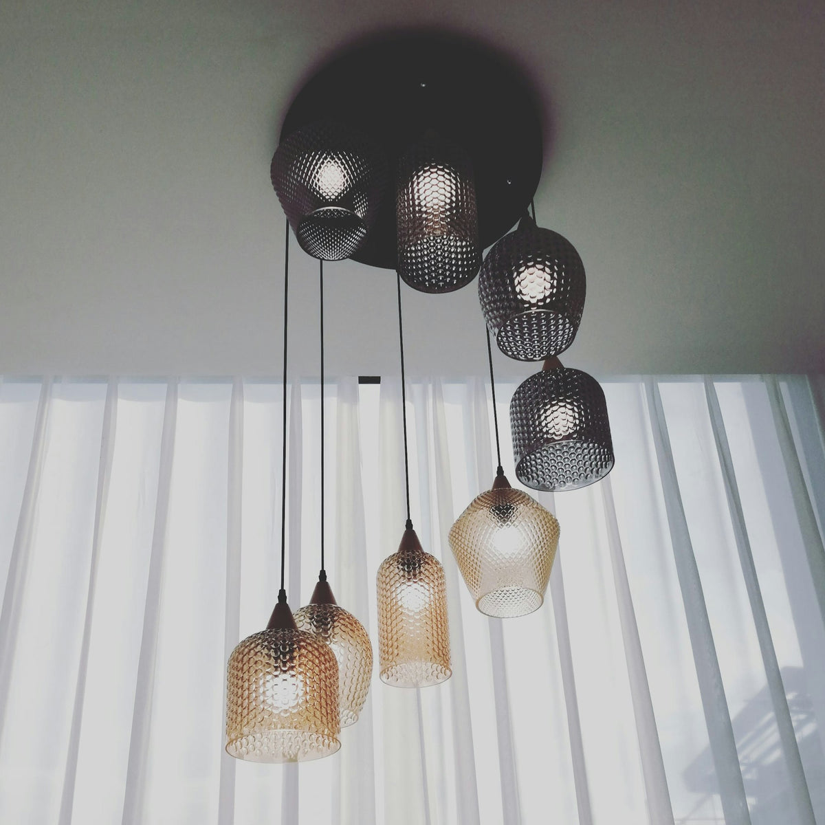 Diamond-Cut LED Lantern Cluster Hanging Light - Staircase Chandelier (placeholder photo 3)