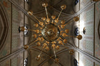 Gold Cage Chandelier with Crystal Drops – Jhumar for Living Room & Foyer (placeholder photo 3)
